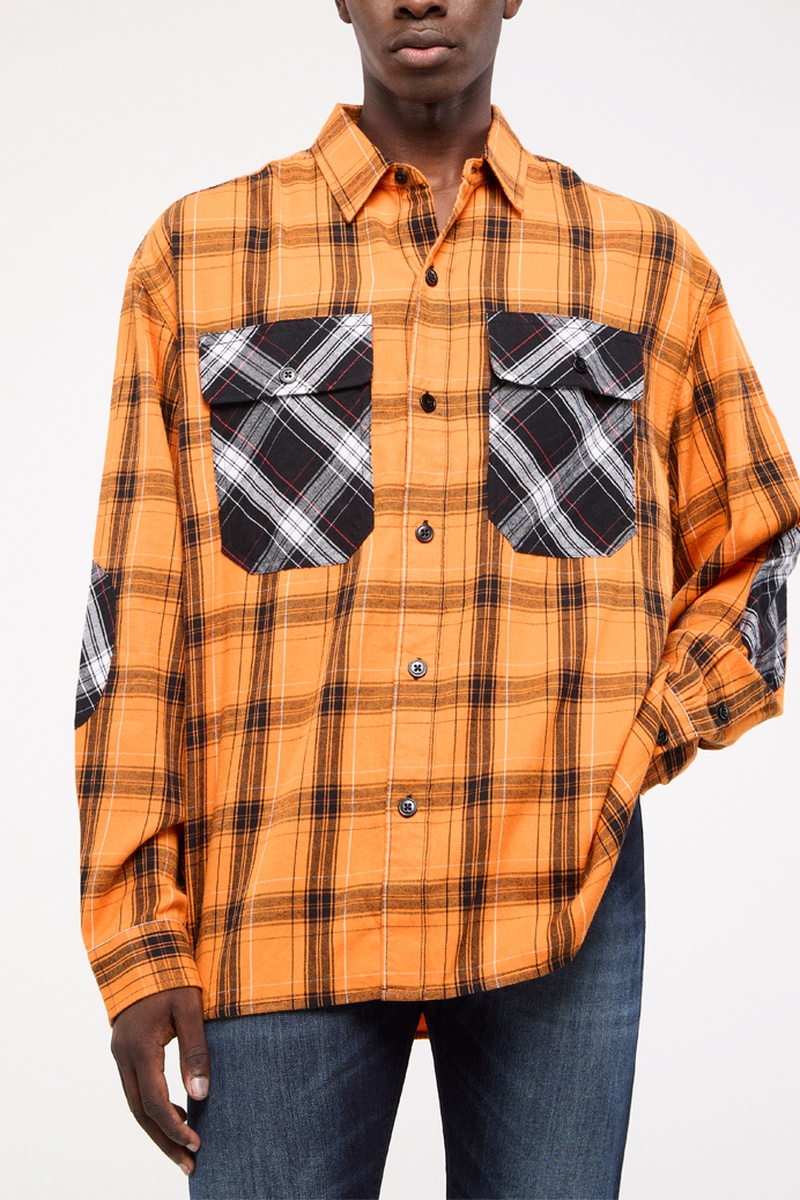 Surchemise Anoracheck Orange