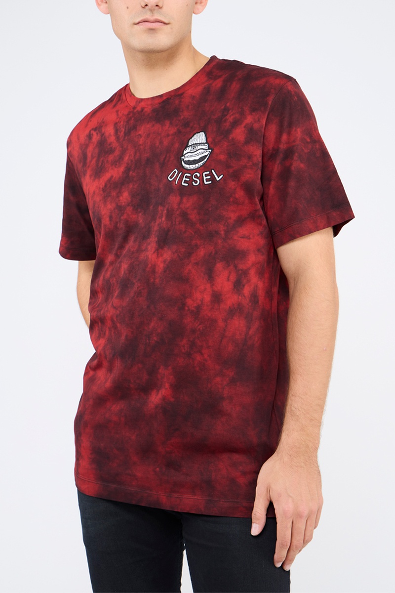 T-shirt tie and dye BMOWJUSB Rouge et noir