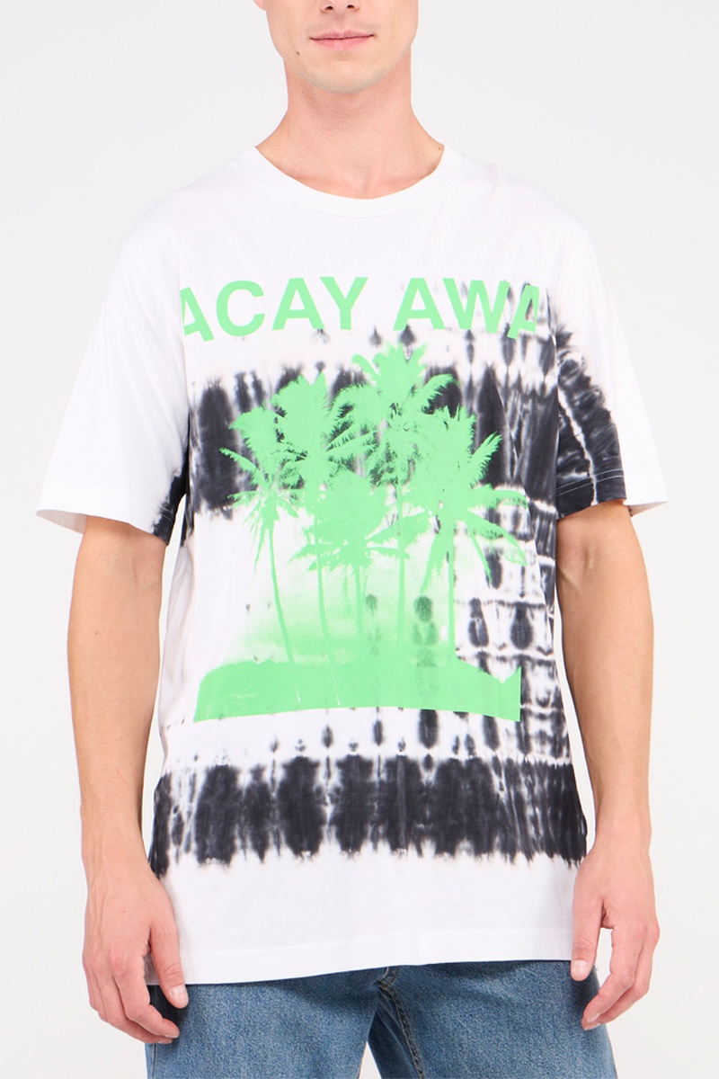 T-shirt tie and dye JUSB51 Blanc