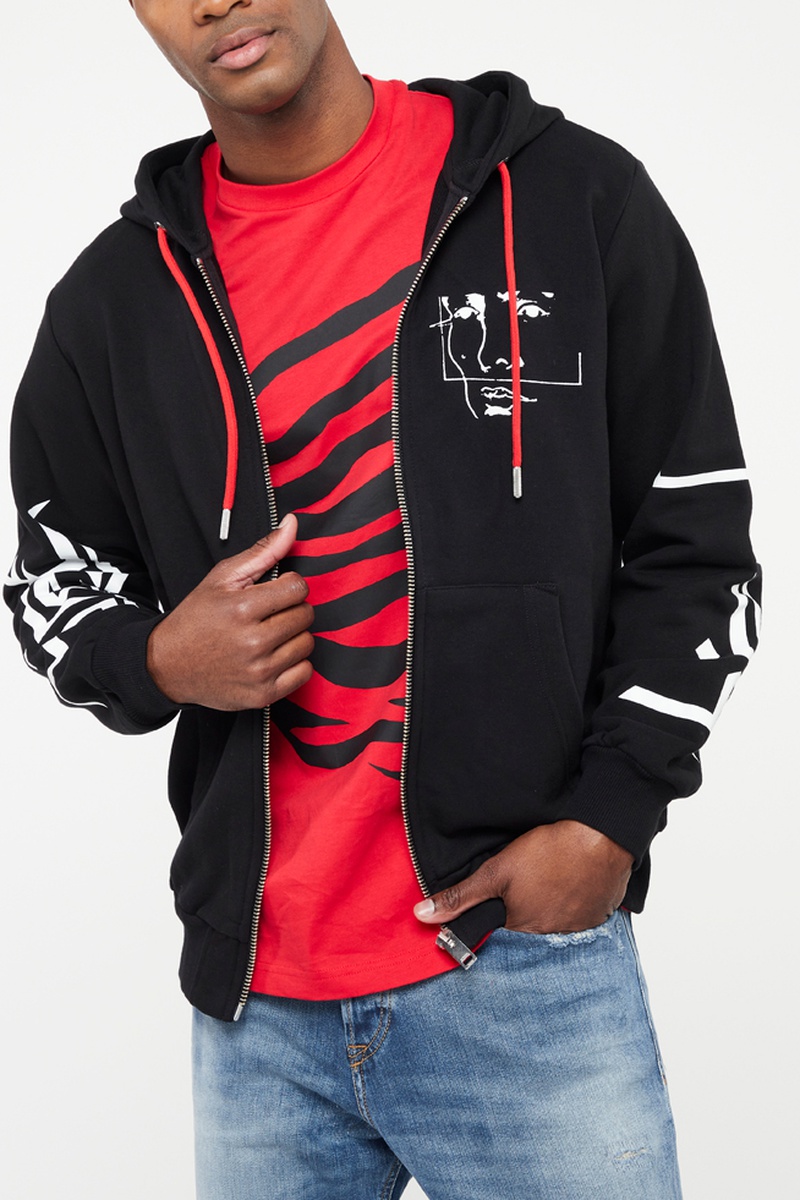 Sweat à capuche Girhoozi1 Noir