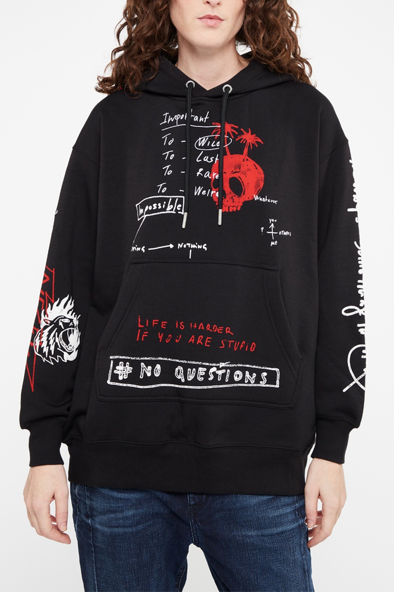 Sweat à capuche Exa-Hood Noir