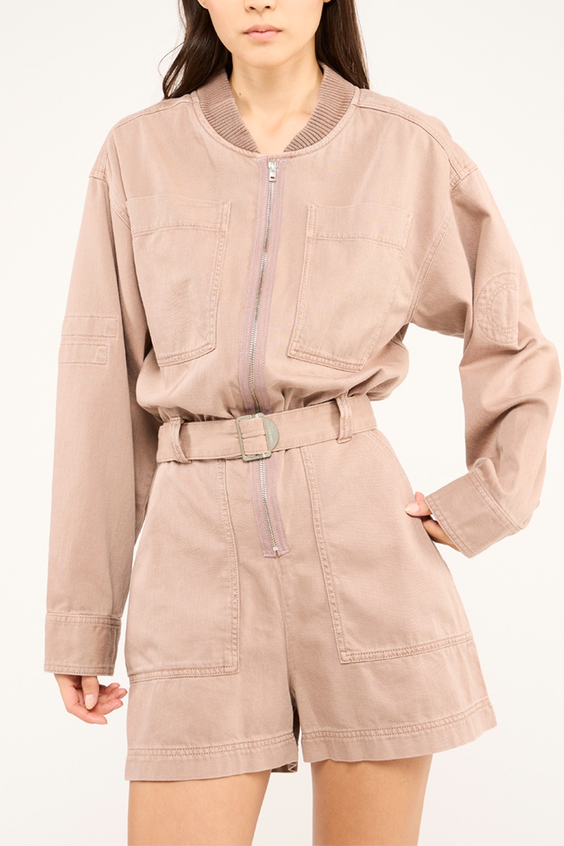 Combishort en jean Astrisp Taupe