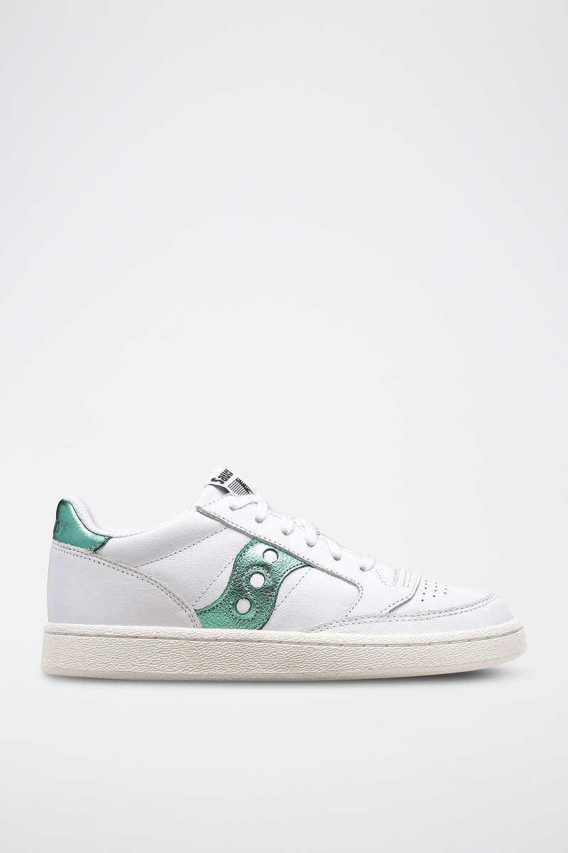 Baskets en cuir Jazz Court Blanc et vert