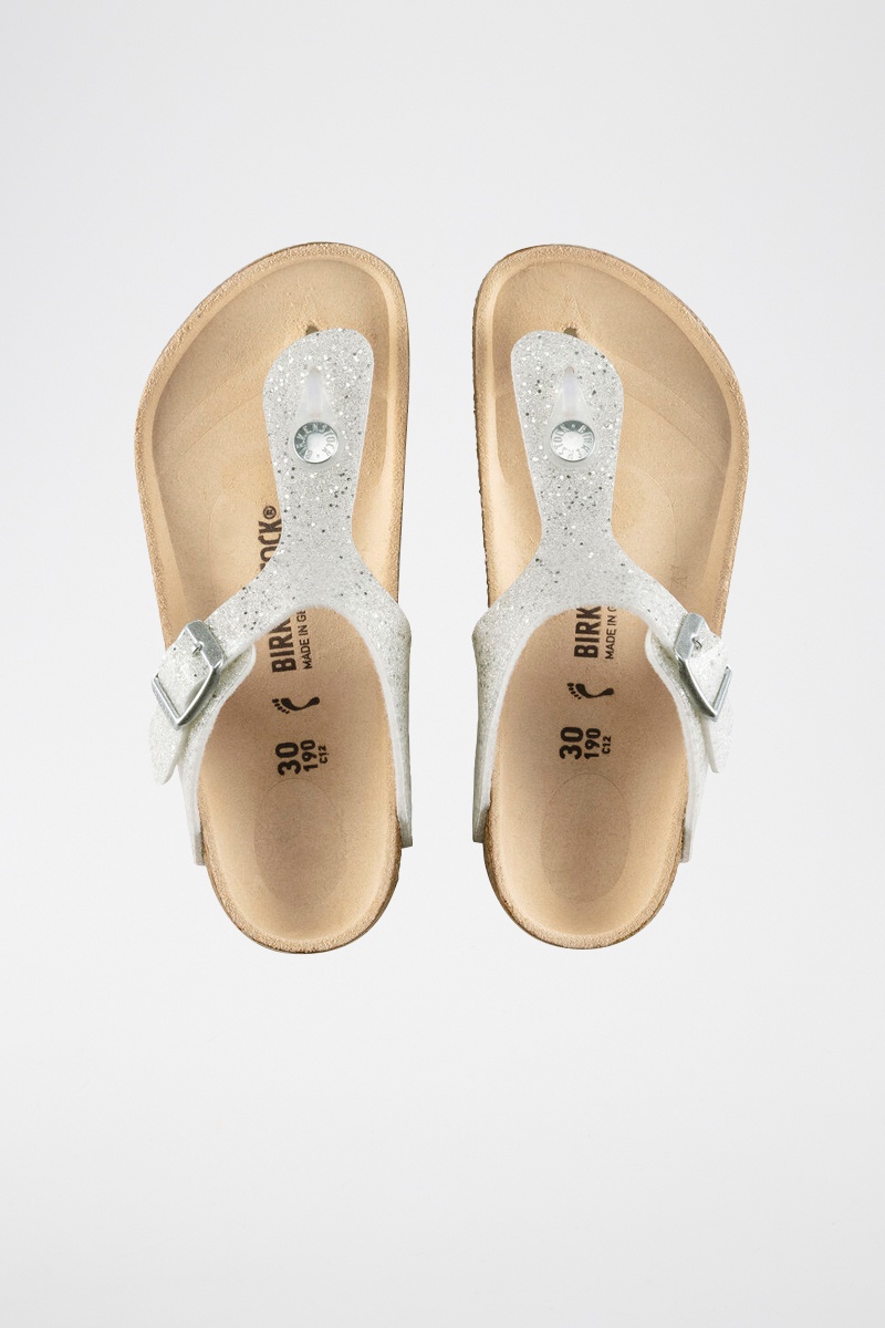 Tongs pailletées Gizeh - Blanc - Etroit