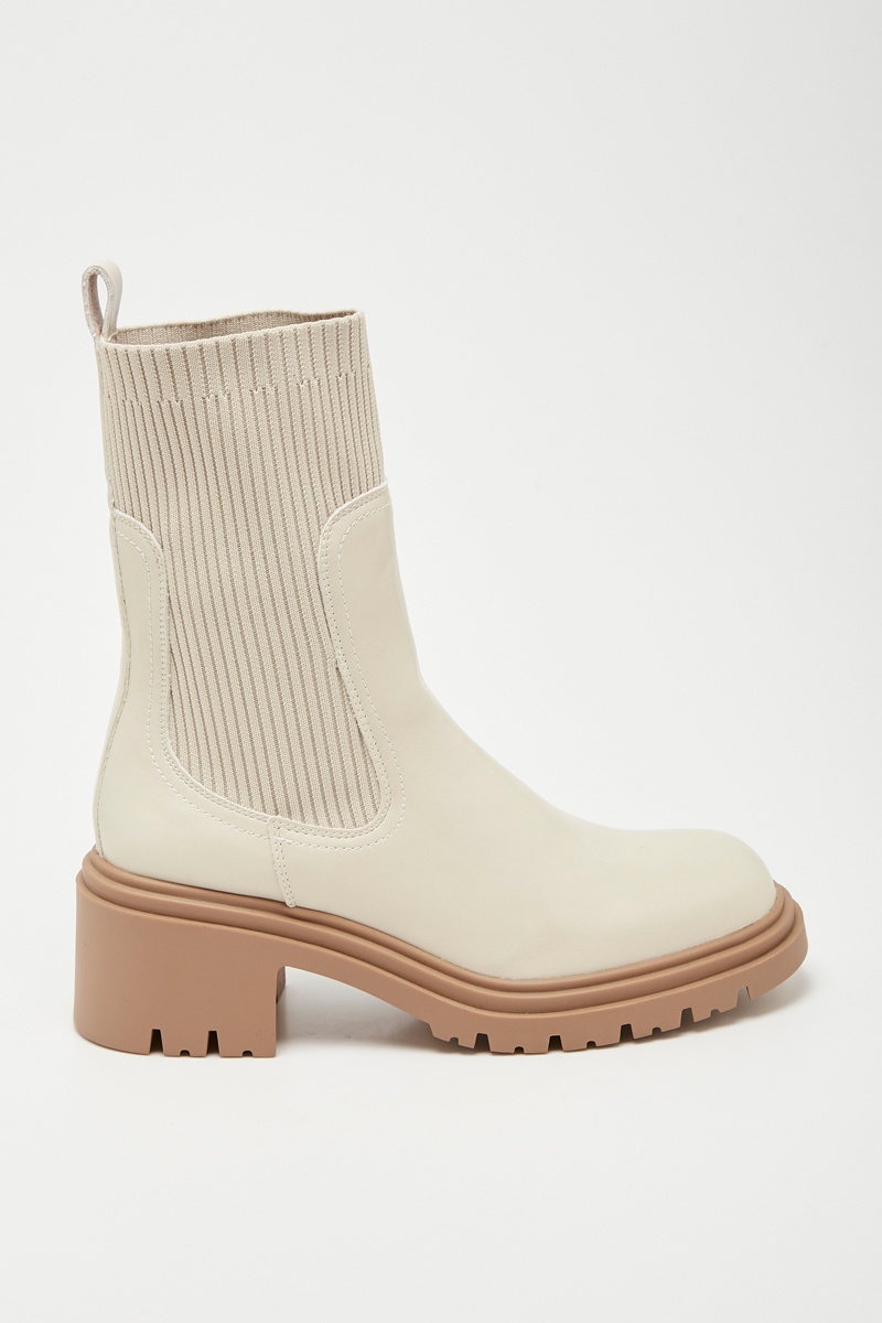 Bottines Crème et marron