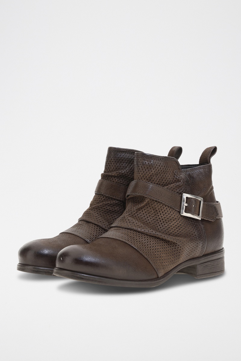 Bottines en cuir Marron