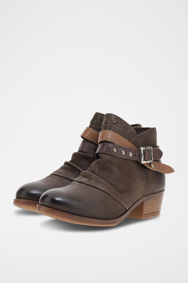 Bottines en cuir Marron foncé