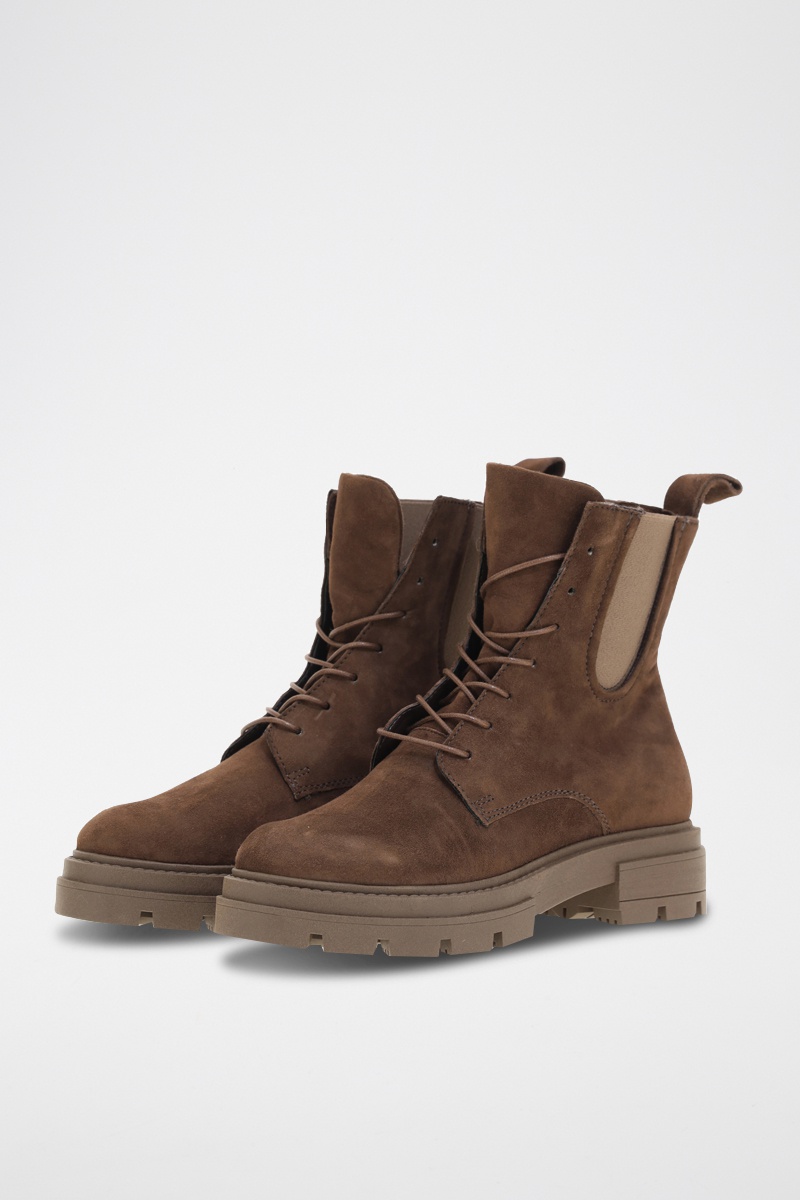Bottines en cuir de mouton nubuck Camel