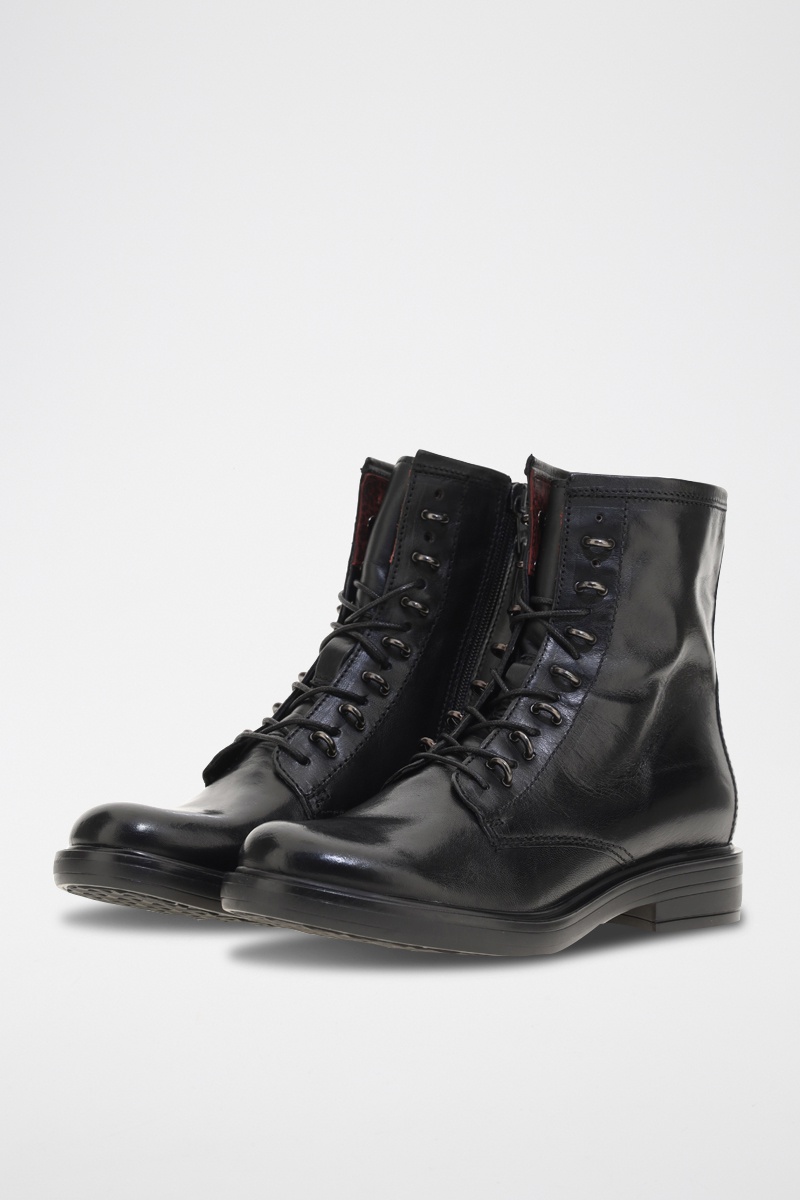 Bottines en cuir de mouton Noir