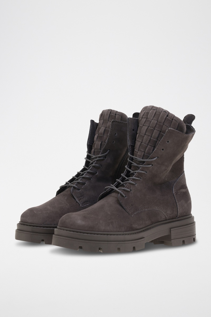 Bottines en cuir de mouton nubuck Marron