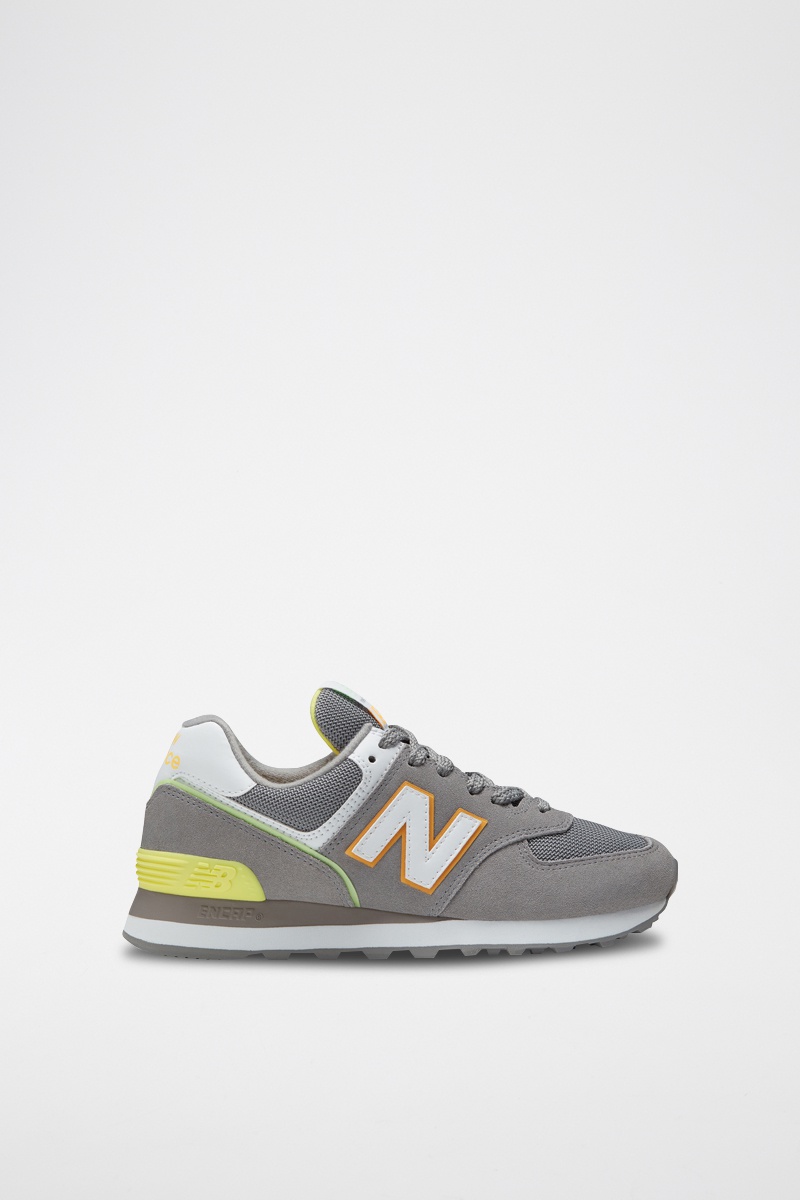Sneakers en nubuck 574 - Gris et jaune