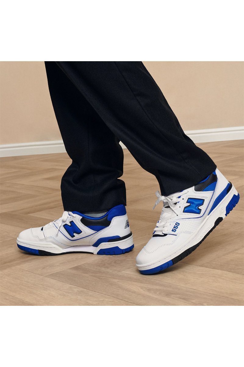 Sneakers en cuir 550 - Blanc et bleu