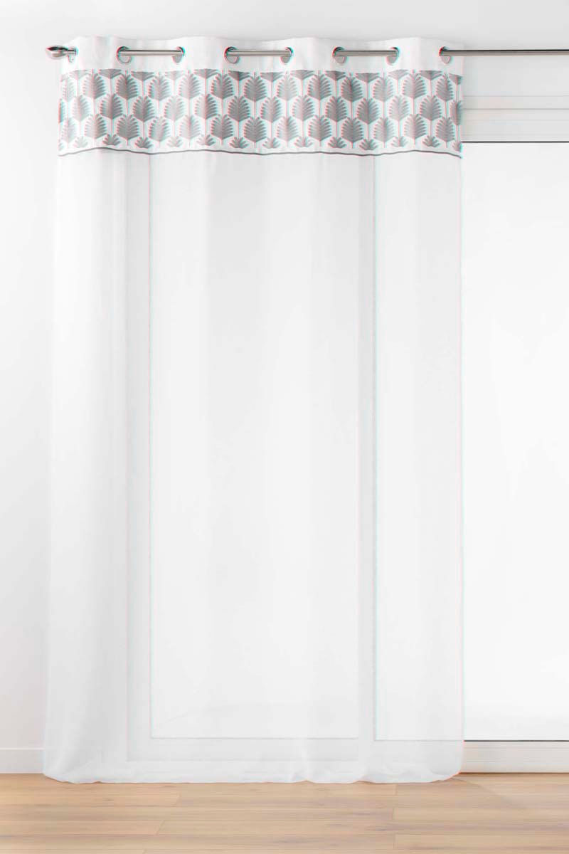 Voilage Kasita - Blanc et gris - 140 x 240 cm