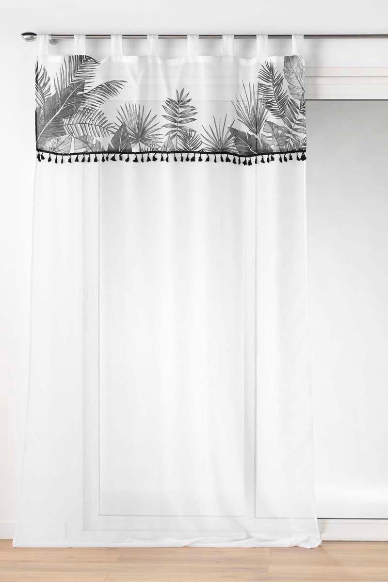 Voilage Palmira - Blanc et noir - 140 x 240 cm