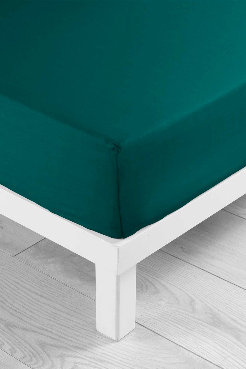 Drap-housse en coton 57 fils/cm² Lina - Emeraude