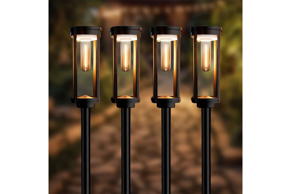 4 lampes de jardin solaires LED Lavenham - 17,5 cm