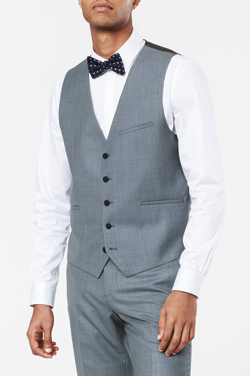 Gilet de costume en laine Feri Gris
