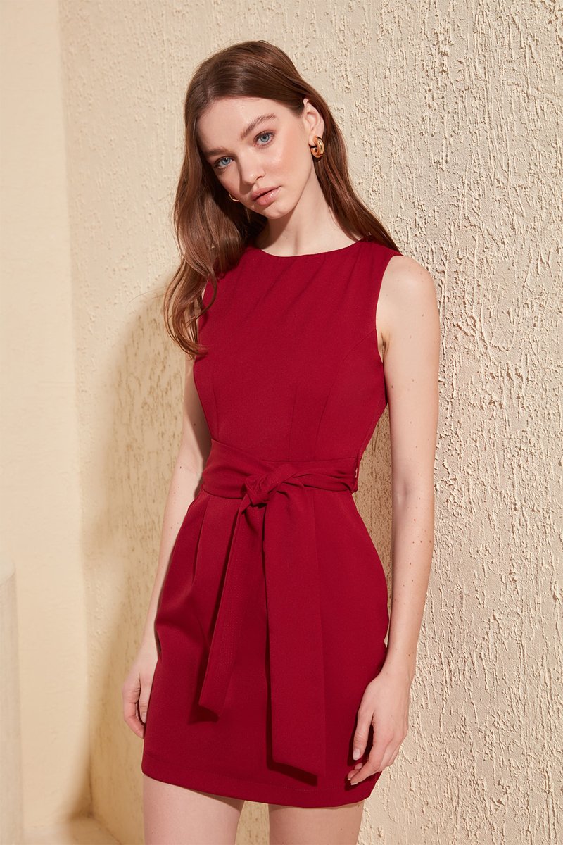 Robe droite Bordeaux
