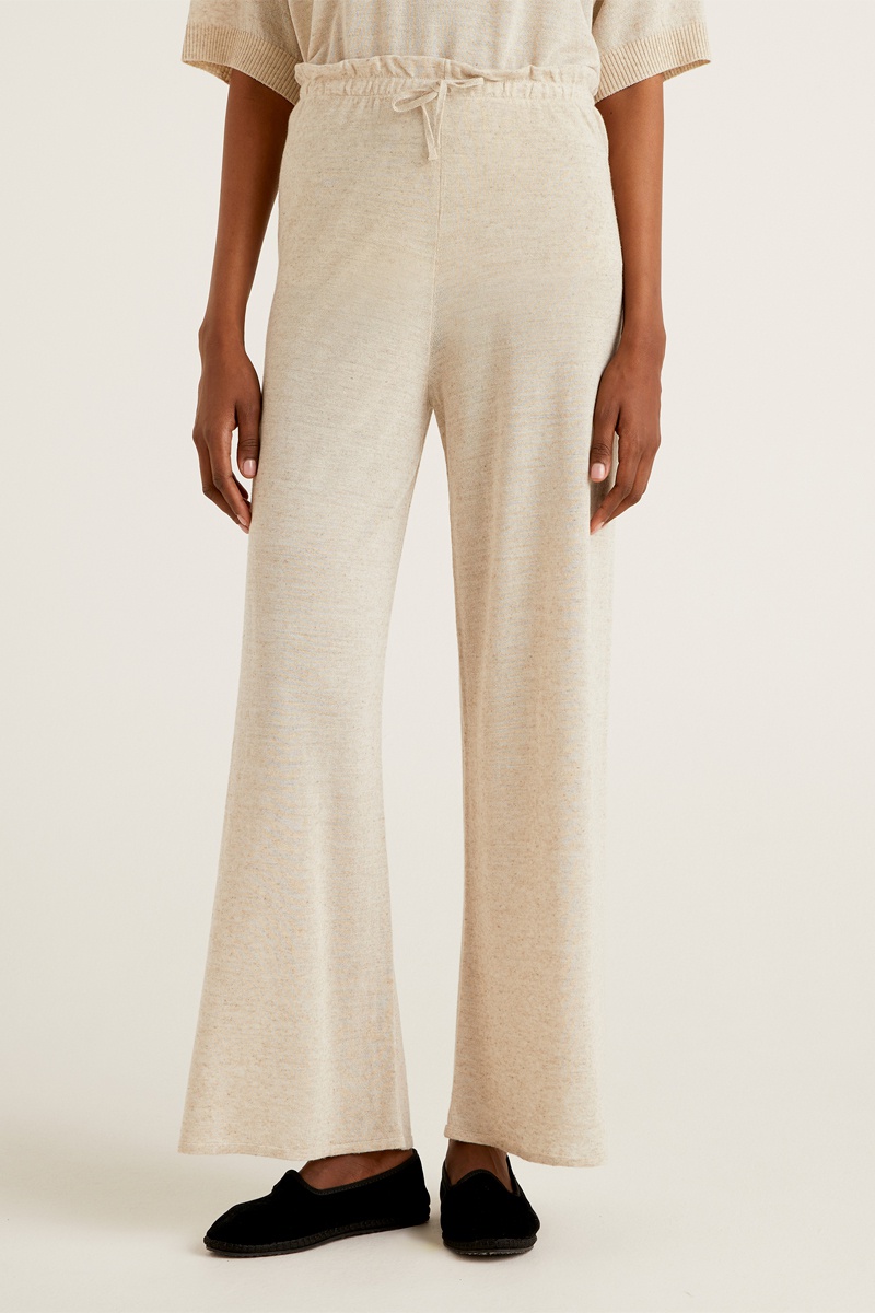 Pantalon palazzo Beige