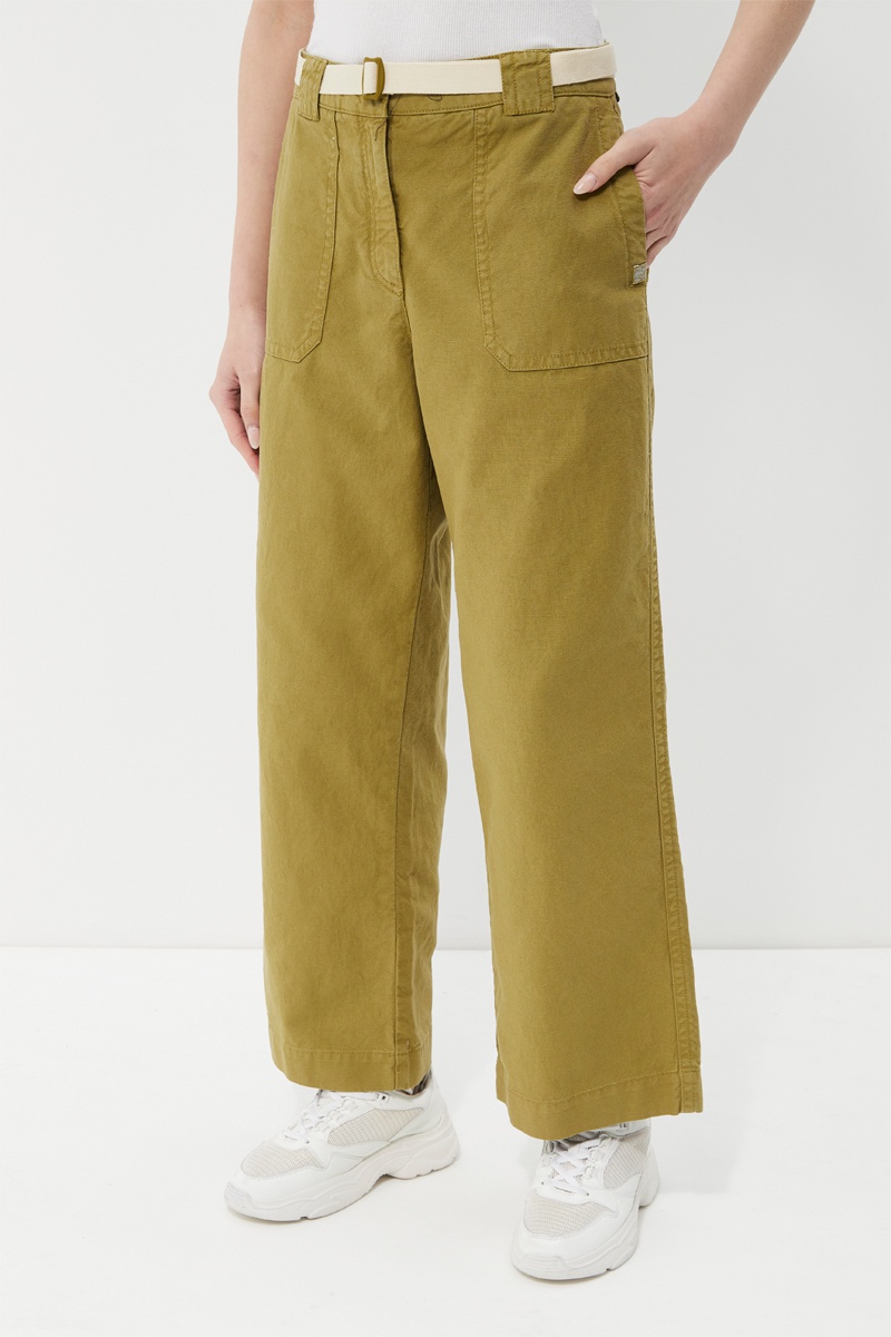 Pantalon wide legs M-Merot Kaki