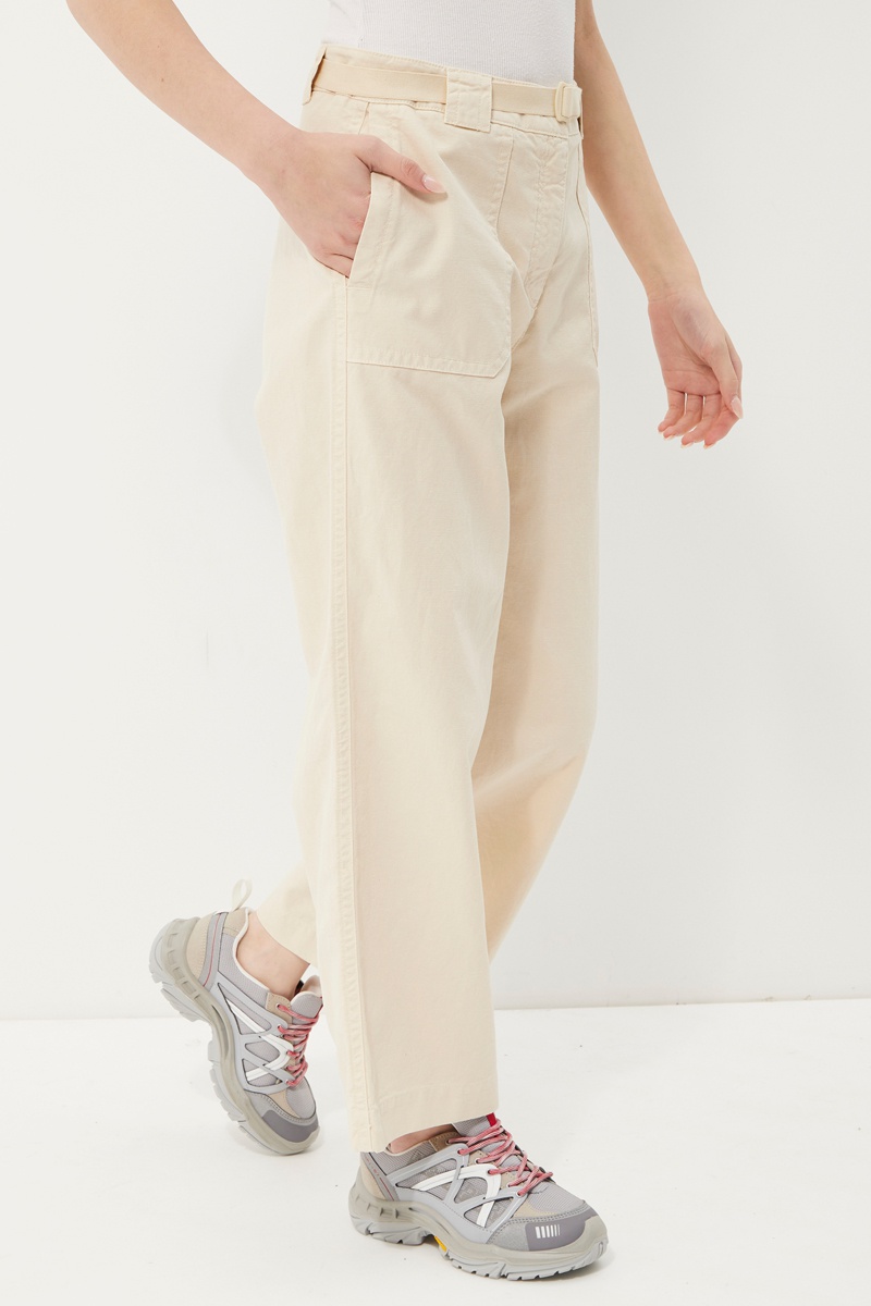 Pantalon wide legs M-Merot Beige