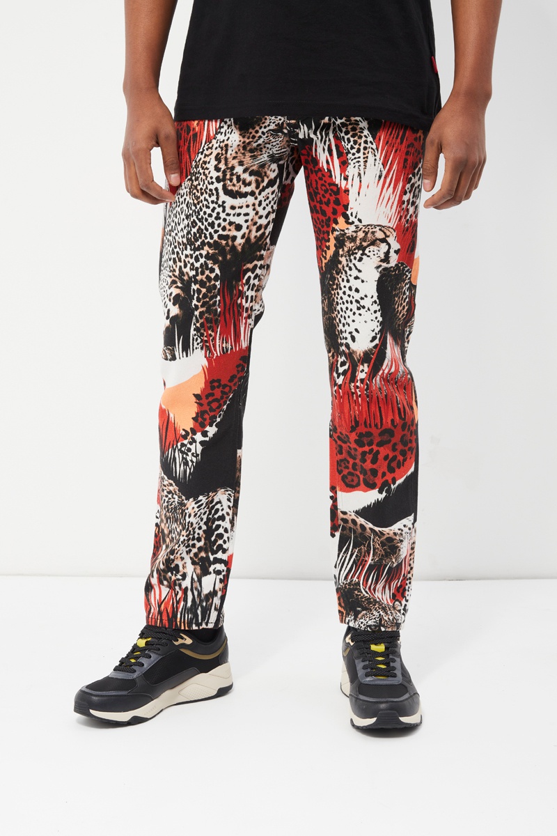 Jean droit M-Roma Rouge et noir