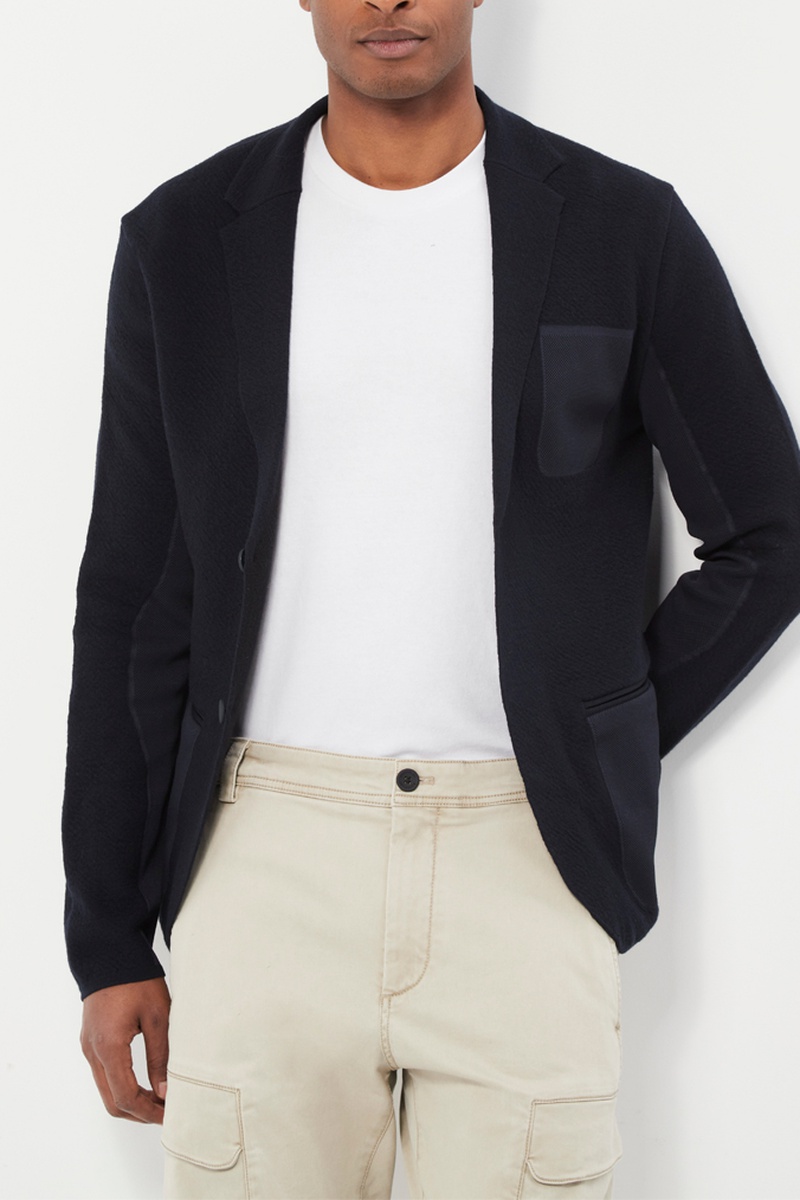 Veste en laine ZE-K231 Bleu marine