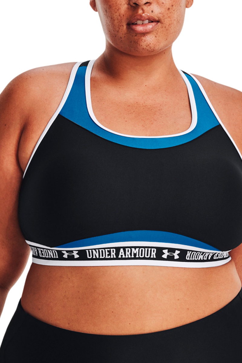 Brassière ampliforme Crossback Mid Block - Bleu cobalt et noir