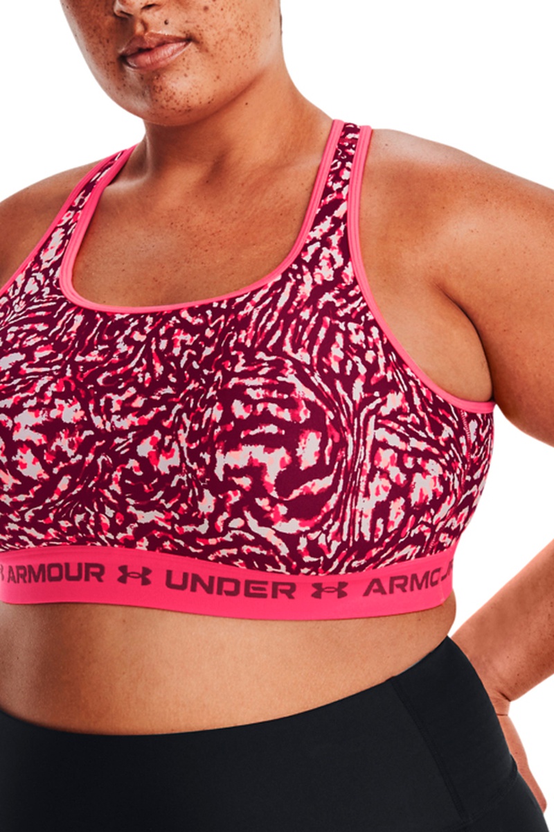 Brassière ampliforme Crossback Mid Print - Fuchsia et bordeaux