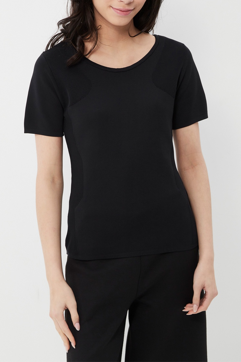 T-shirt bi-matière ZE-K226 Noir