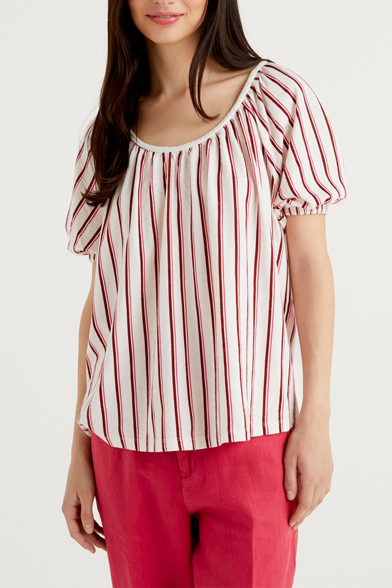 Blouse Blanc et fuchsia