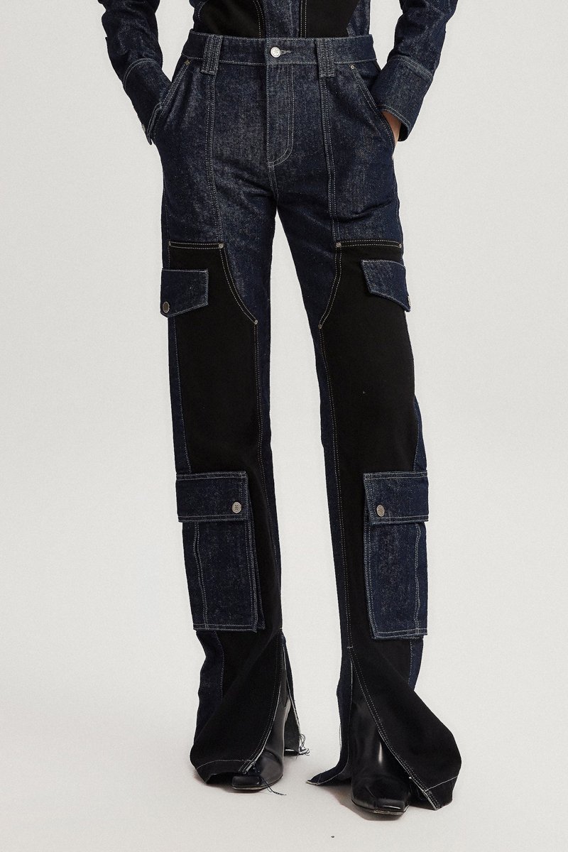 Jean droit Carol Bleu foncé et noir