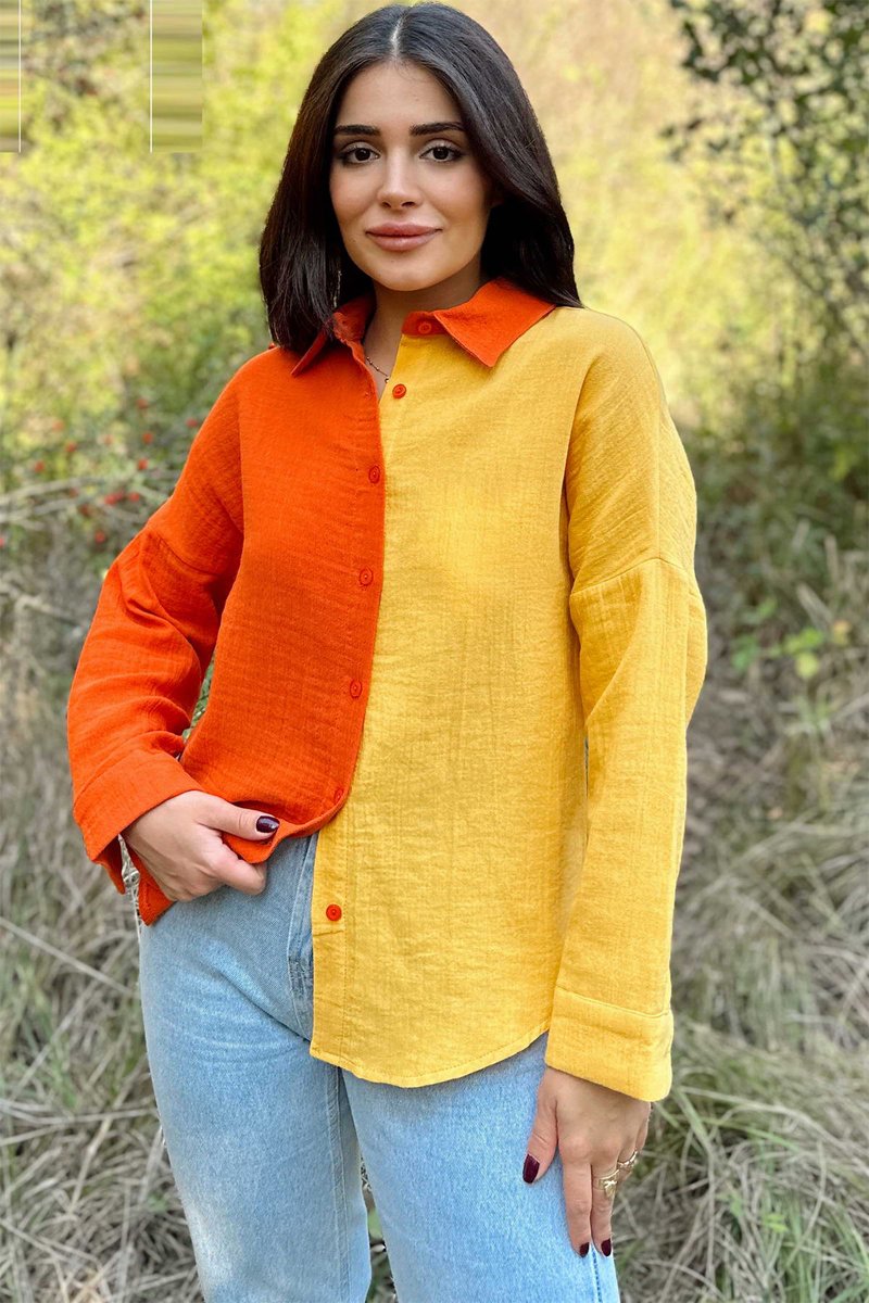 Chemisier Orange et jaune