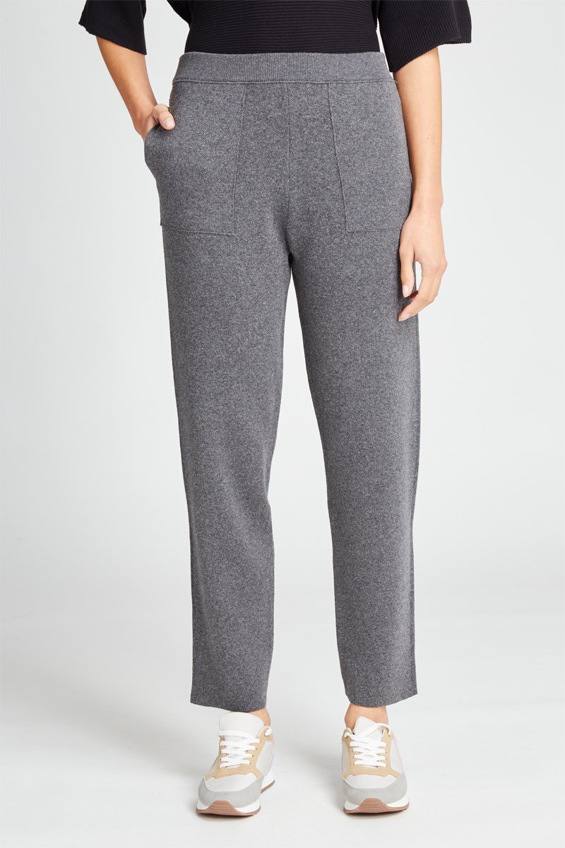 Pantalon droit Gris chiné