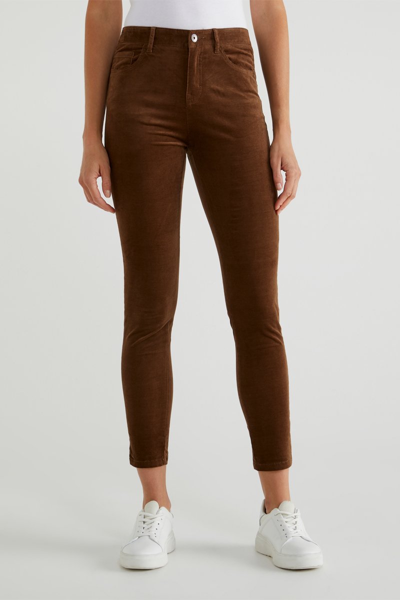 Pantalon slim 7/8 Marron foncé