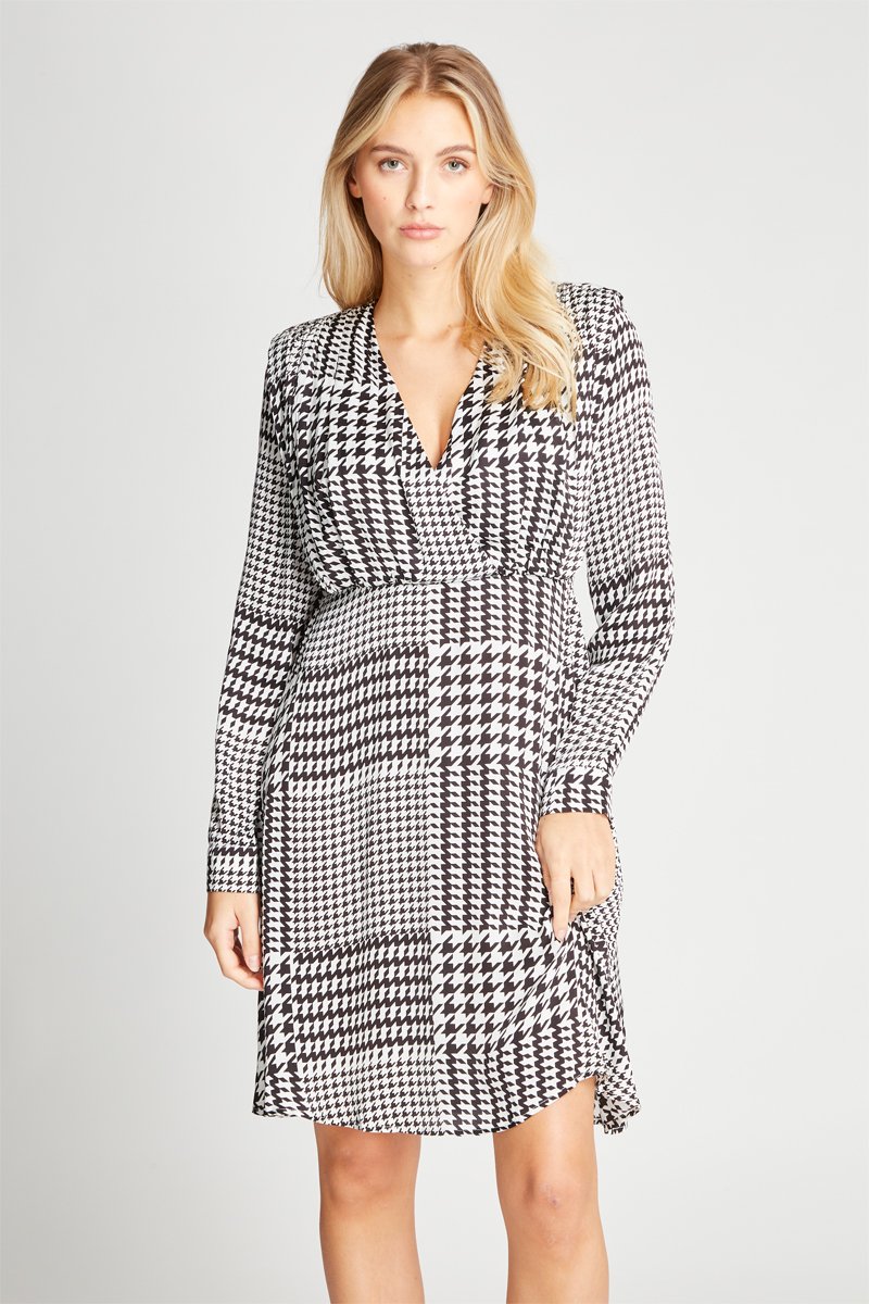 Robe droite Ecru et noir