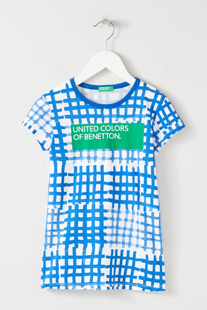 T-shirt Bleu cobalt et blanc