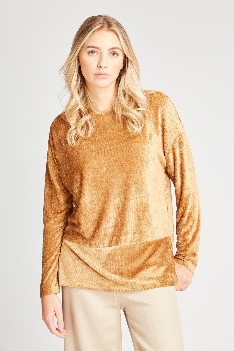 Blouse en velours Moutarde