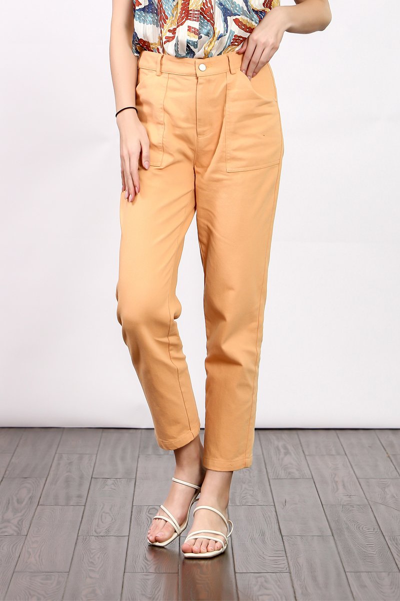 Pantalon droit Orange
