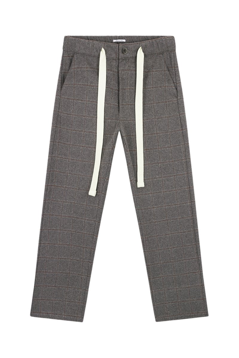 Pantalon droit Gypsy Check Anthracite chiné