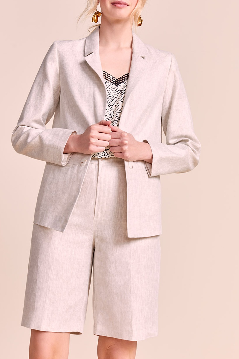 Veste en lin Ivoire - One Step Femme