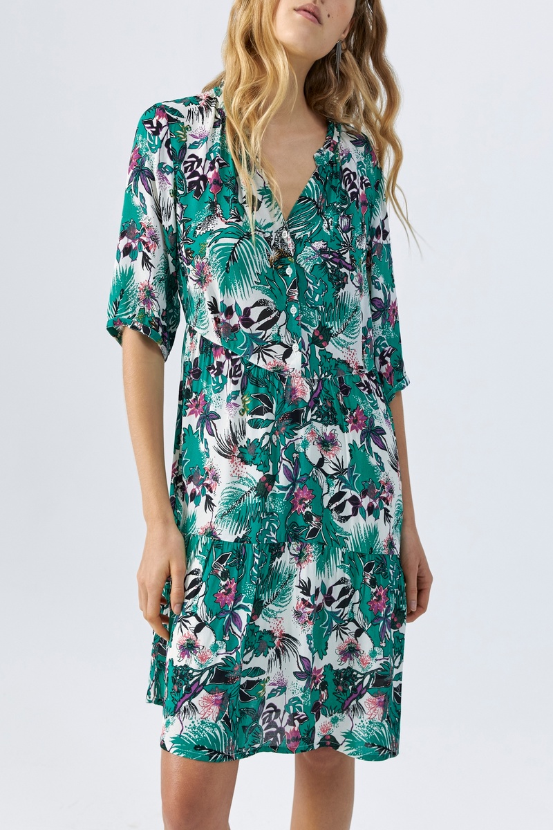 Robe volantée Vert - IKKS