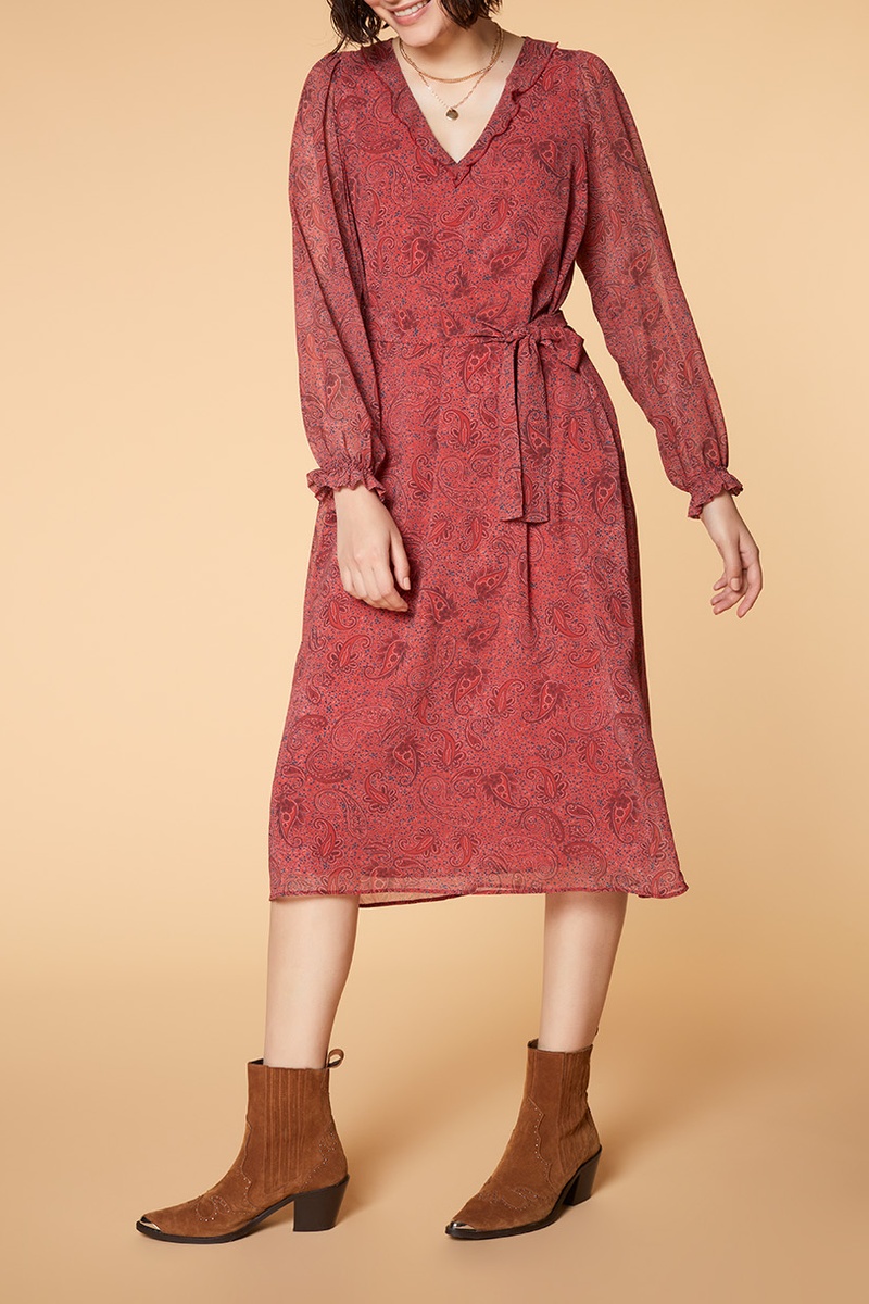 Robe midi Rouge - One Step