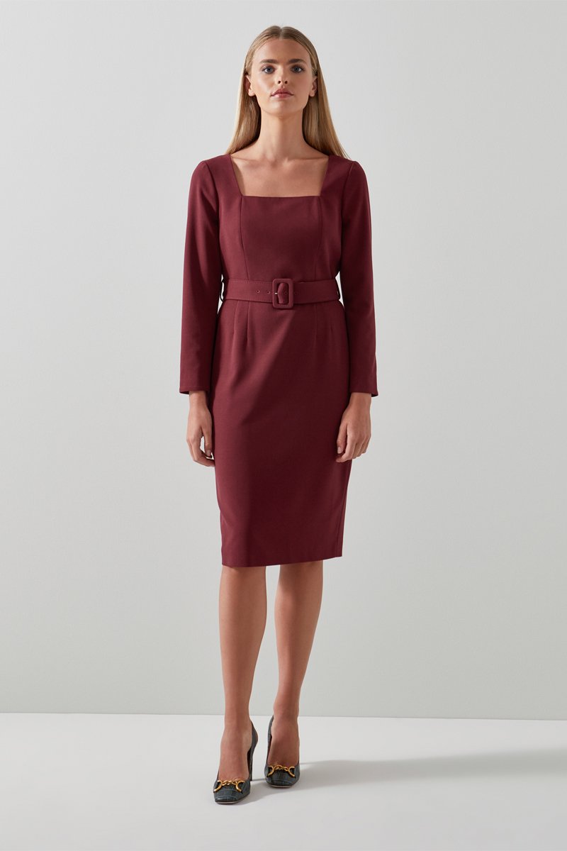 Robe fourreau Carringto Bordeaux