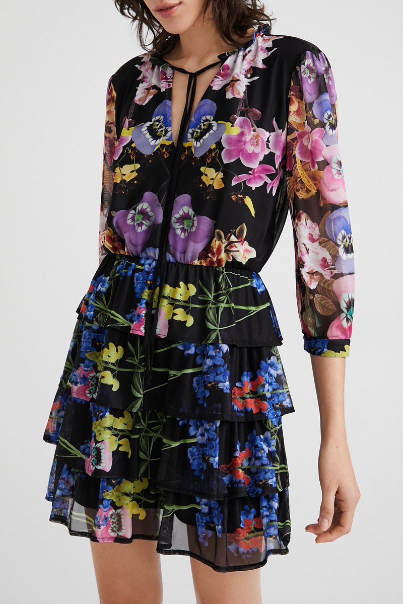 Robe volantée Lyon - Noir