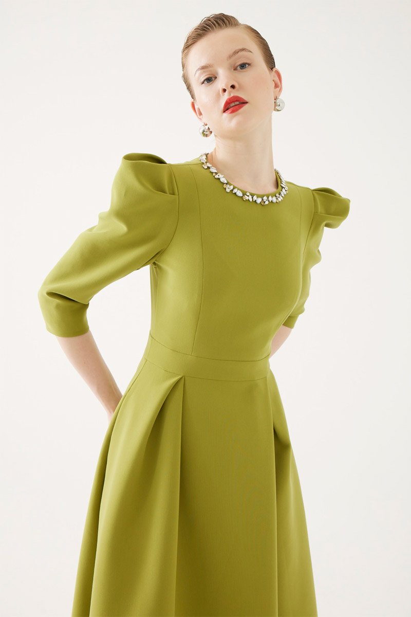 Robe midi Vert