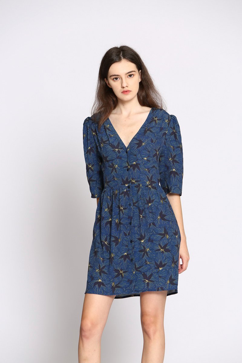 Robe portefeuille - Bleu marine