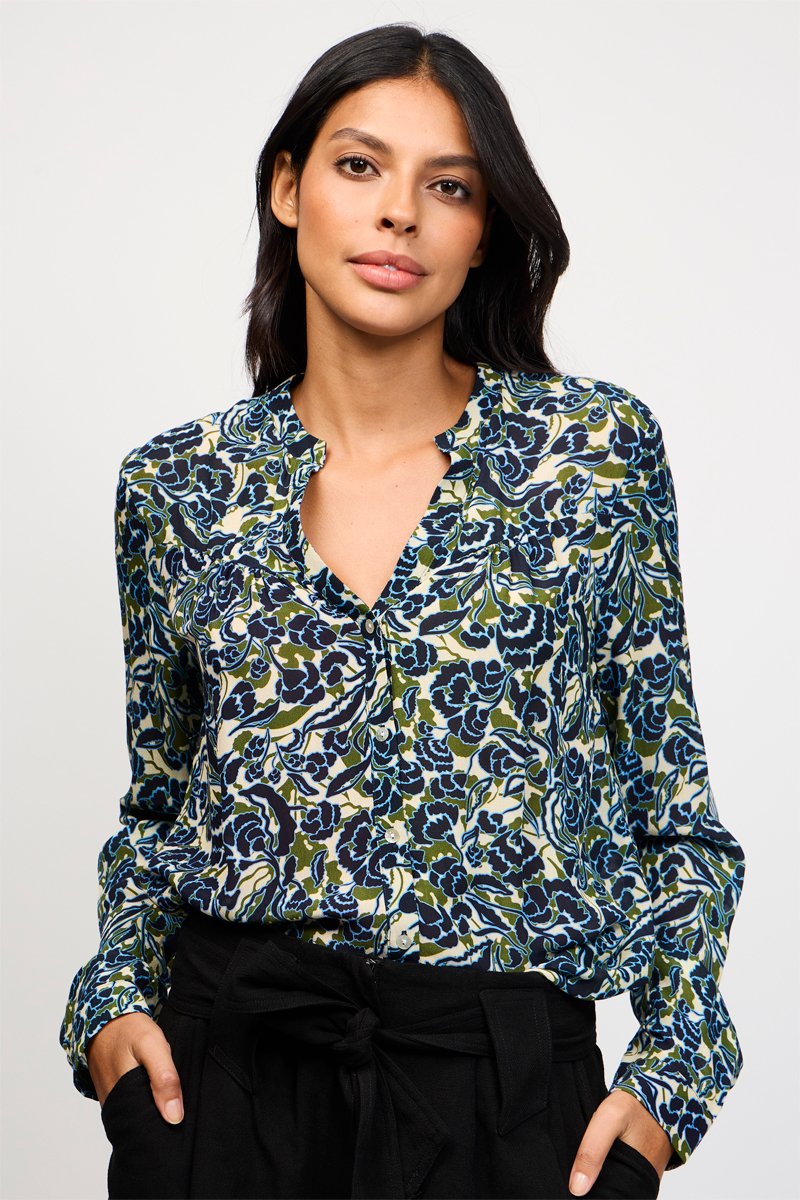 Chemisier - Bleu et vert