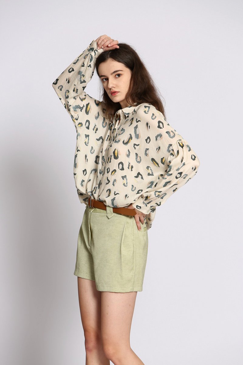 Chemisier - Beige et vert