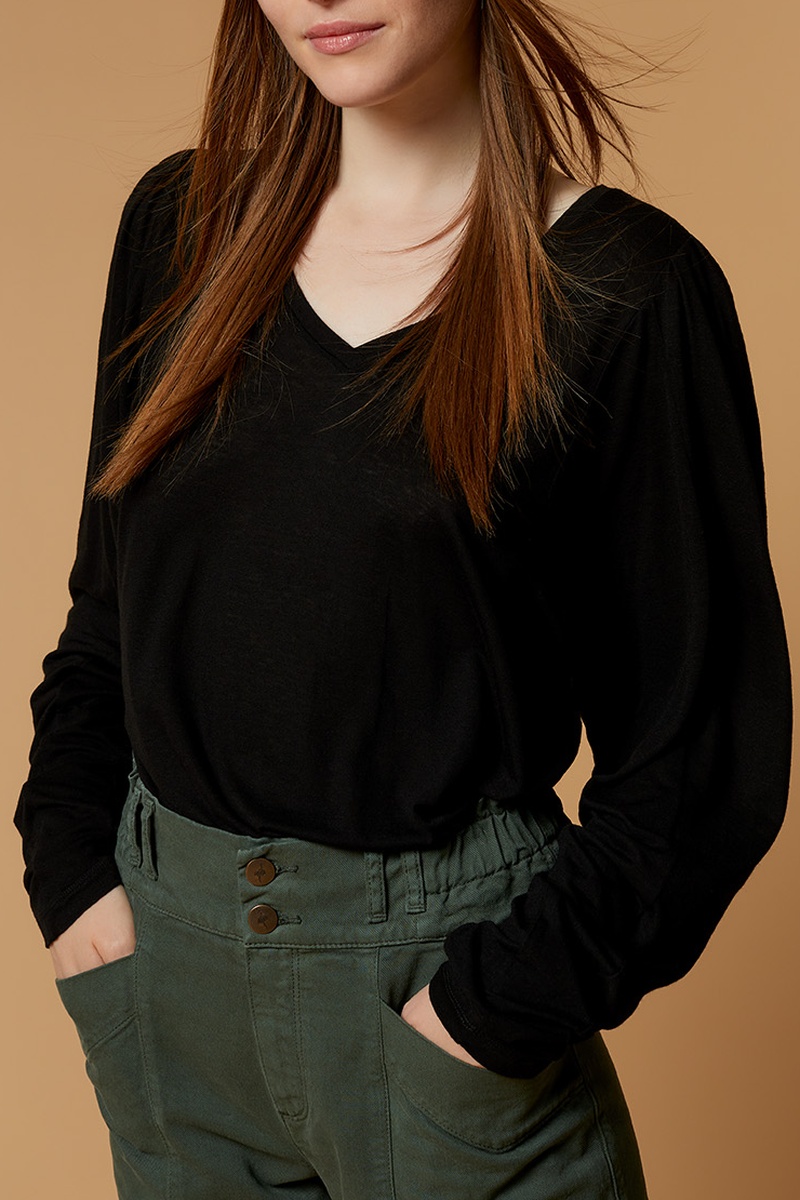 T-shirt en laine Noir - One Step